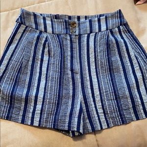 Blue and white striped shorts